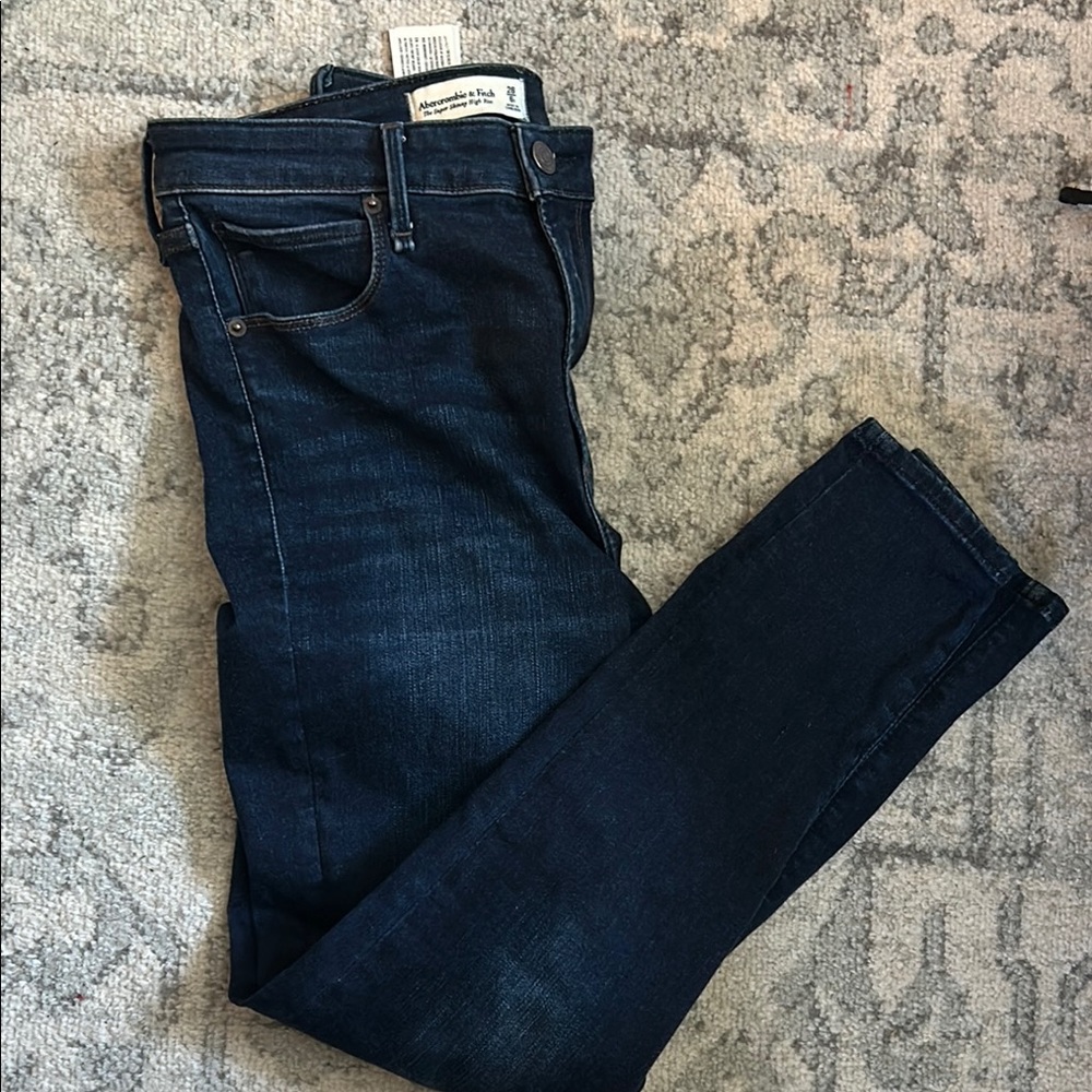 Abercrombie and Fitch Super Skinny Highrise dark wash jeans